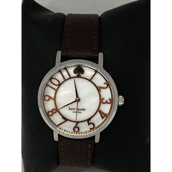 Kate Spade New York 0782 Women Brown Leather White Analog Dial Wrist Watch XX611 - Picture 3 of 12